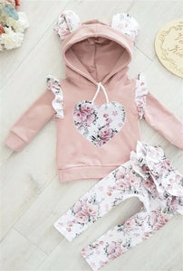 2Pcs Hoodie Top and Ruffle Pants  0-24M
