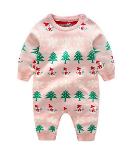 Baby Rompers Knitted Autumn Newborn Jumpsuits Embroidery Flowers Cartoon Girls Clothes Winter Toddler Sweater Children Overall