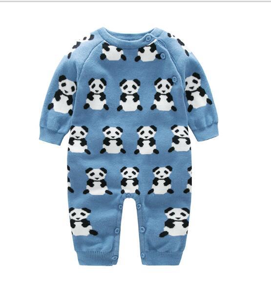 Baby Rompers Knitted Autumn Newborn Jumpsuits Embroidery Flowers Cartoon Girls Clothes Winter Toddler Sweater Children Overall