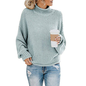 Turtleneck Women Sweater Jumpers Loose Autumn Long Sleeve Knitted Woman Pullovers Sweaters Casual 2020 Plus Size Winter Sweater
