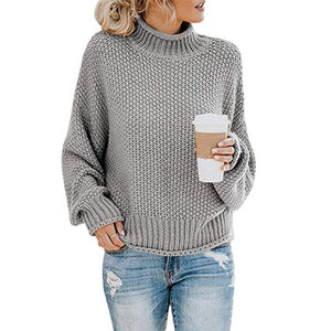 Turtleneck Women Sweater Jumpers Loose Autumn Long Sleeve Knitted Woman Pullovers Sweaters Casual 2020 Plus Size Winter Sweater