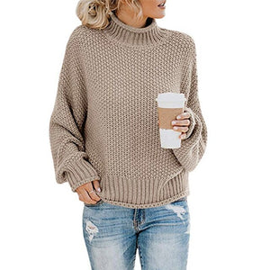 Turtleneck Women Sweater Jumpers Loose Autumn Long Sleeve Knitted Woman Pullovers Sweaters Casual 2020 Plus Size Winter Sweater