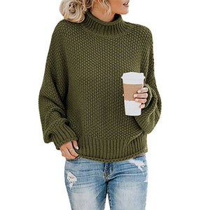 Turtleneck Women Sweater Jumpers Loose Autumn Long Sleeve Knitted Woman Pullovers Sweaters Casual 2020 Plus Size Winter Sweater