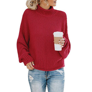 Turtleneck Women Sweater Jumpers Loose Autumn Long Sleeve Knitted Woman Pullovers Sweaters Casual 2020 Plus Size Winter Sweater