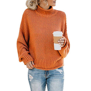 Turtleneck Women Sweater Jumpers Loose Autumn Long Sleeve Knitted Woman Pullovers Sweaters Casual 2020 Plus Size Winter Sweater
