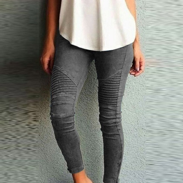 2021 Casual High Waist Solid Sports Trousers Women Draped Zipper Pencil Pants Elegant Push Up High Stretchy Pants Streetwear 5XL