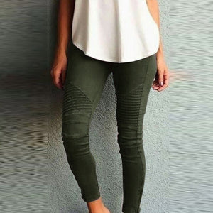 2021 Casual High Waist Solid Sports Trousers Women Draped Zipper Pencil Pants Elegant Push Up High Stretchy Pants Streetwear 5XL