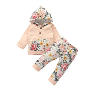 2Pcs Hoodie Top and Ruffle Pants  0-24M