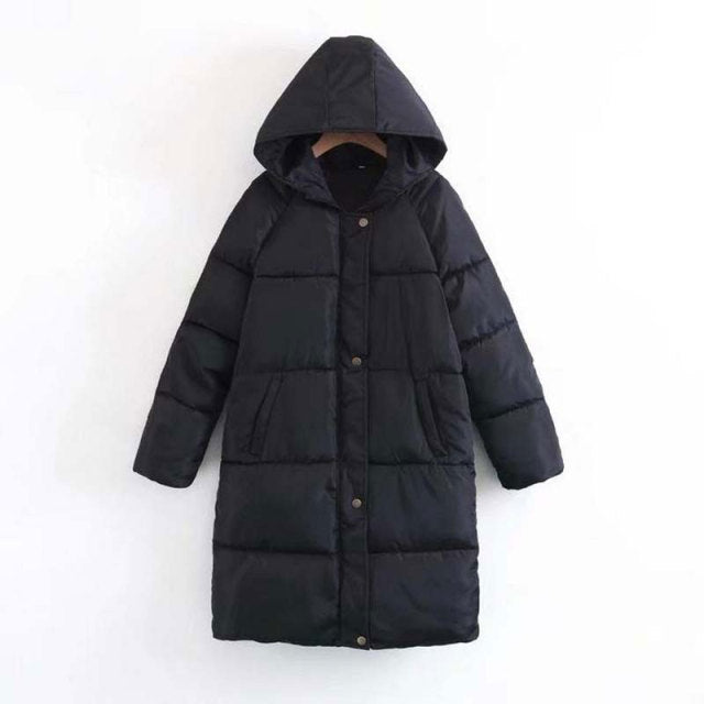 2021 Autumn Winter Coat Women Warm Long Down Jackets Women Long sleeve Hooded Thick Down Parka Women