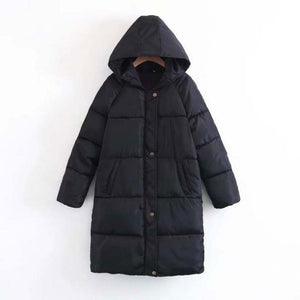 2021 Autumn Winter Coat Women Warm Long Down Jackets Women Long sleeve Hooded Thick Down Parka Women