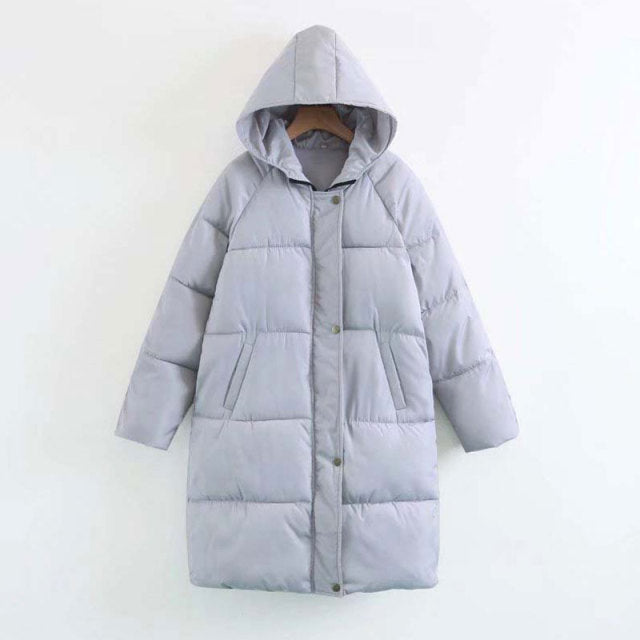 2021 Autumn Winter Coat Women Warm Long Down Jackets Women Long sleeve Hooded Thick Down Parka Women