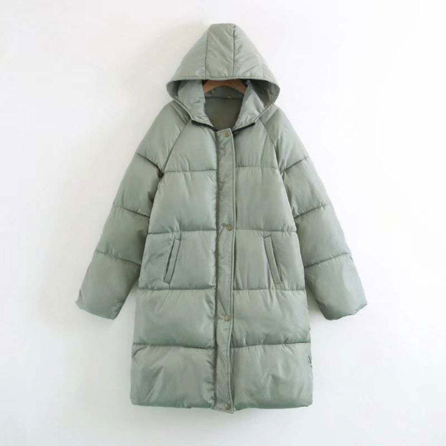2021 Autumn Winter Coat Women Warm Long Down Jackets Women Long sleeve Hooded Thick Down Parka Women