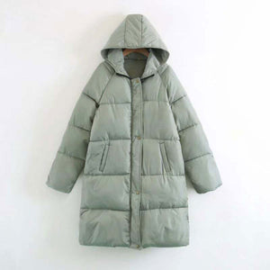 2021 Autumn Winter Coat Women Warm Long Down Jackets Women Long sleeve Hooded Thick Down Parka Women